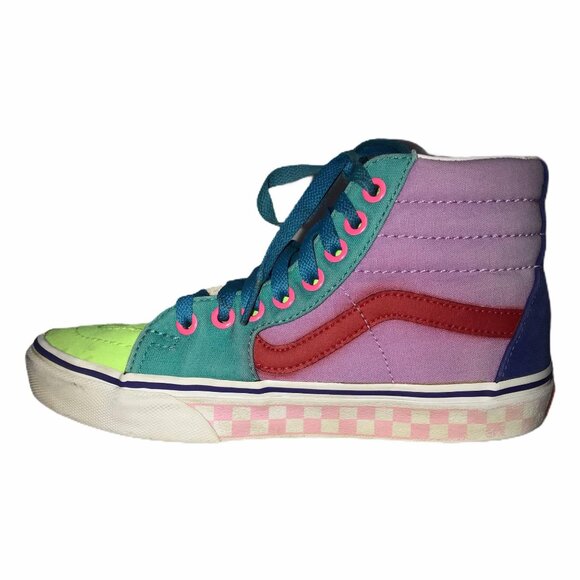 Rare Vans Vintage 1990's Color Block Sneakers B S 4 Boys Girls Retro - Picture 5 of 11